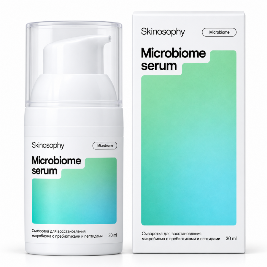 Skinosophy Сыворотка для восстановления микробиома с пребиотиками и пептидами, 30 мл